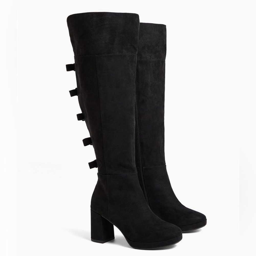 Torrid Black Faux Suede Bow Over-The-Knee Boot (WW)
